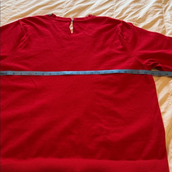 Liz Claiborne Red Sweater with Silver Beaded Collar New Size XXL - Picture 7 of 8